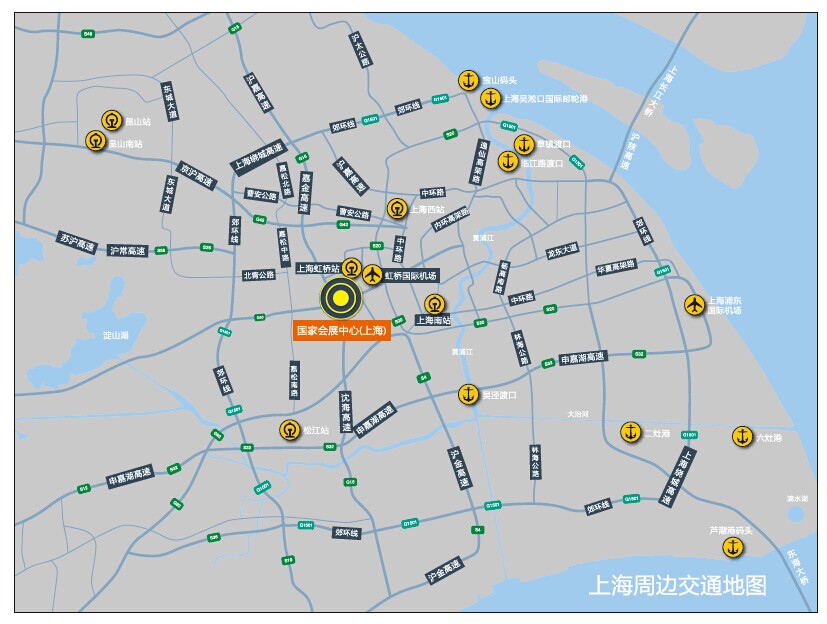 《上海周边交通地图》
